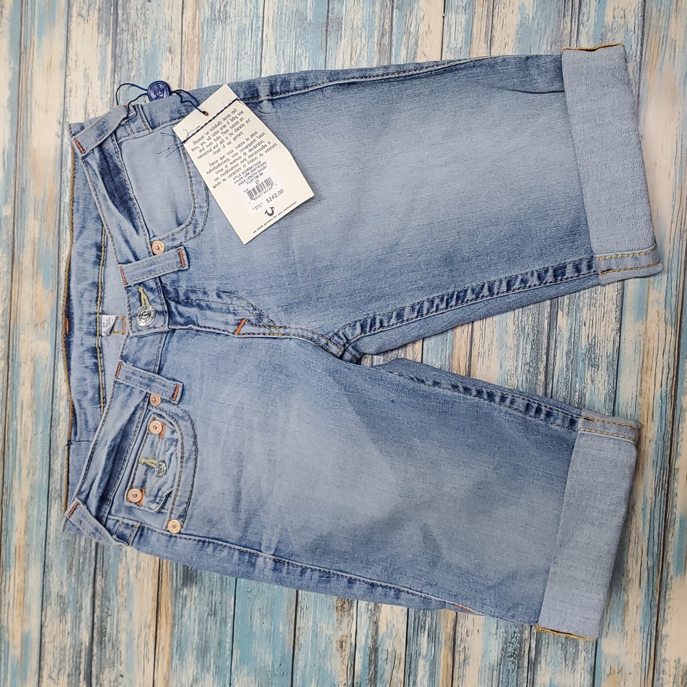 True Religion Light Wash Denim Shorts - Picture 3 of 11